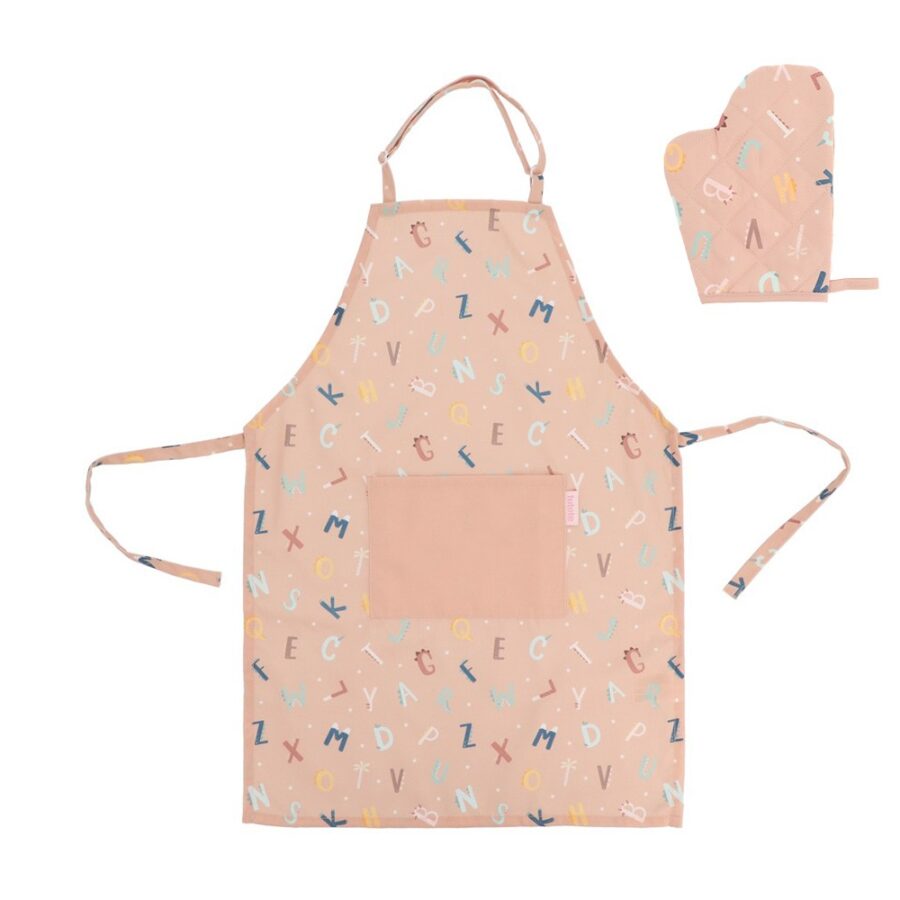 Set Gloves and Apron Funny Letters