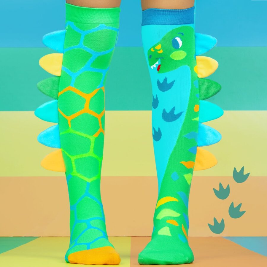 GREEN ROAR DINOSAUR SOCKS - (6+ years)