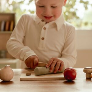 Wooden cut vegetables - Multicolored - Essentials