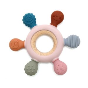 Soft & Hard Fusion Wood & Silicone Teether | BLUSH