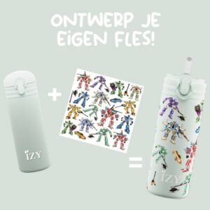 IZY Kids Thermos Bottle - Green Transformers - 350ML To-Go Insulated Water Bottles