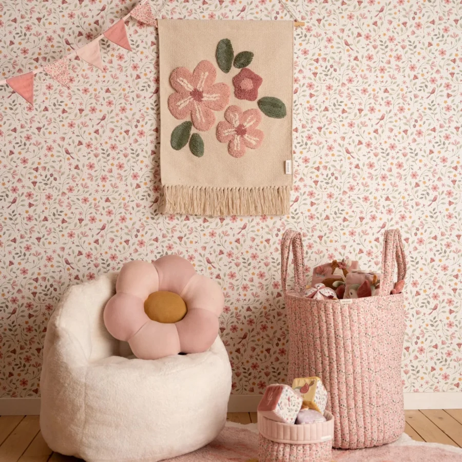 Storage basket large - Pink - Fairy Garden - Fairy Floral