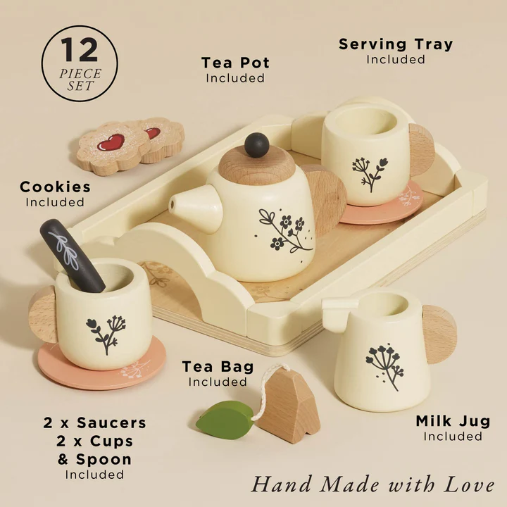 Wooden Tea Set & Tray