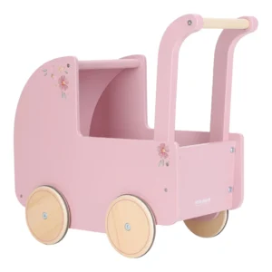 Wooden doll stroller - Pink