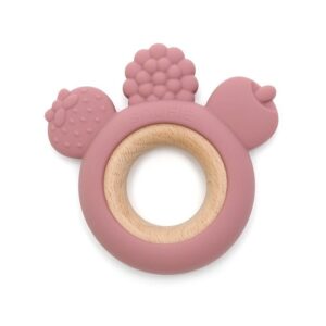 Soft & Hard | FRUIT Wood & Silicone Teether | ROSE
