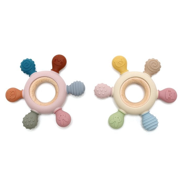 Soft & Hard Fusion Wood & Silicone Teether | BLUSH