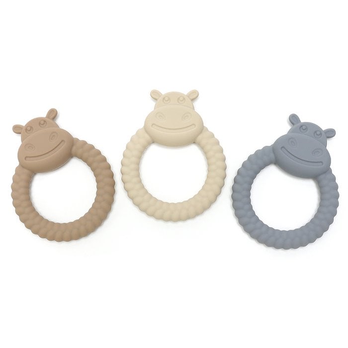 HIPPO | Soft Silicone Teething Toy | Khaki