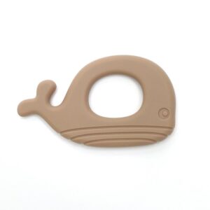 WHALE | Soft Silicone Teething Toy | Khaki