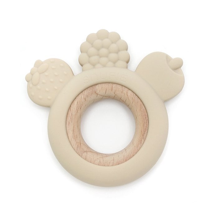 Soft & Hard | FRUIT Wood & Silicone Teether | SAND