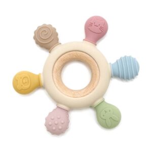 Soft & Hard Fusion Wood & Silicone Teether | SAND