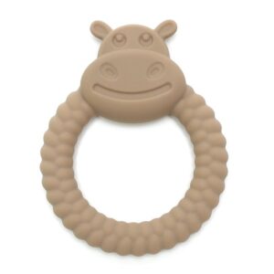 HIPPO | Soft Silicone Teething Toy | Khaki