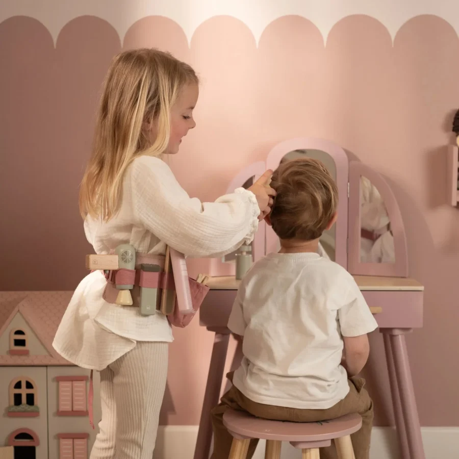 Wooden barber set – Pink