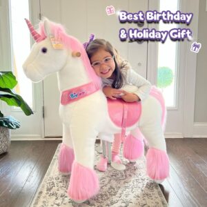 Ride-on plush unicorn Age 4-7 Pink