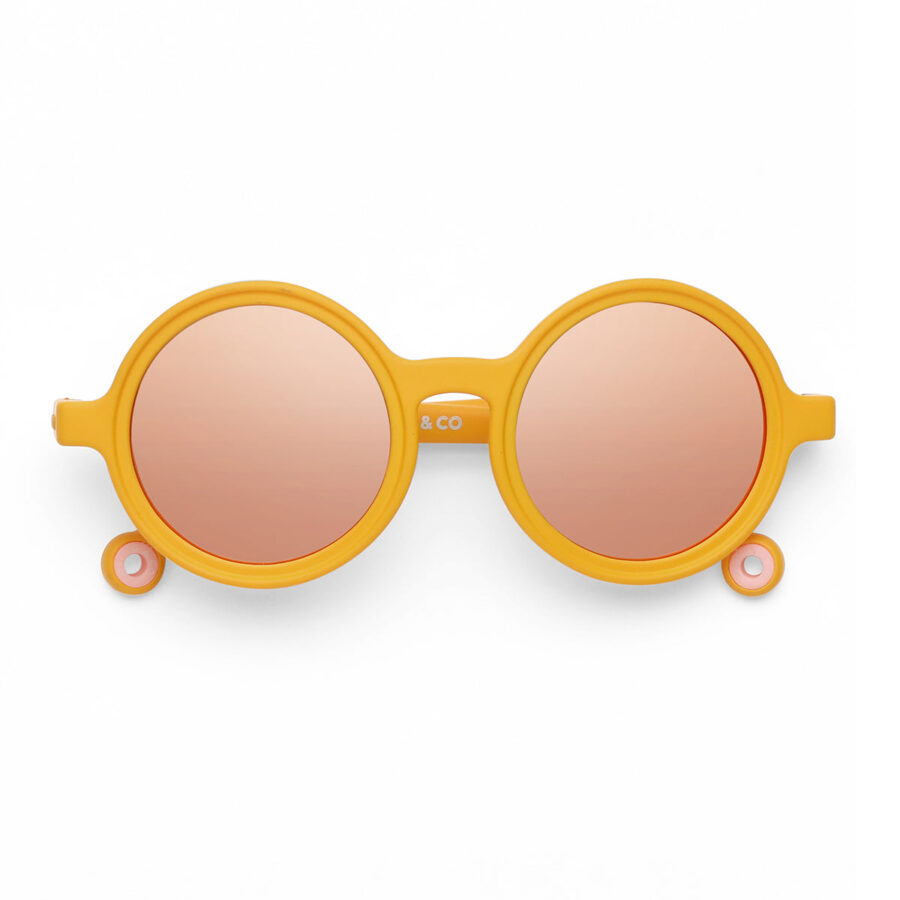 Toddler Round Sunglasses Crane Flower Yellow