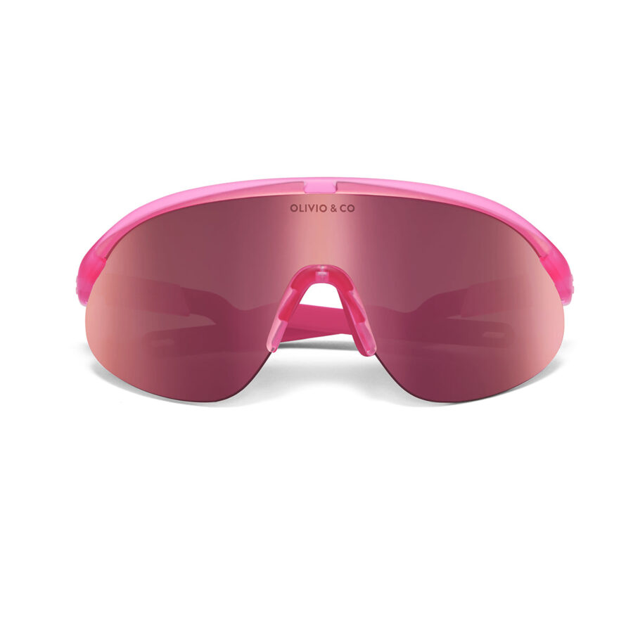 Kids Half-Rim Sports Sunglasses Flamingo Pink