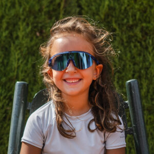 Kids Half-Rim Sports Sunglasses Azure Blue