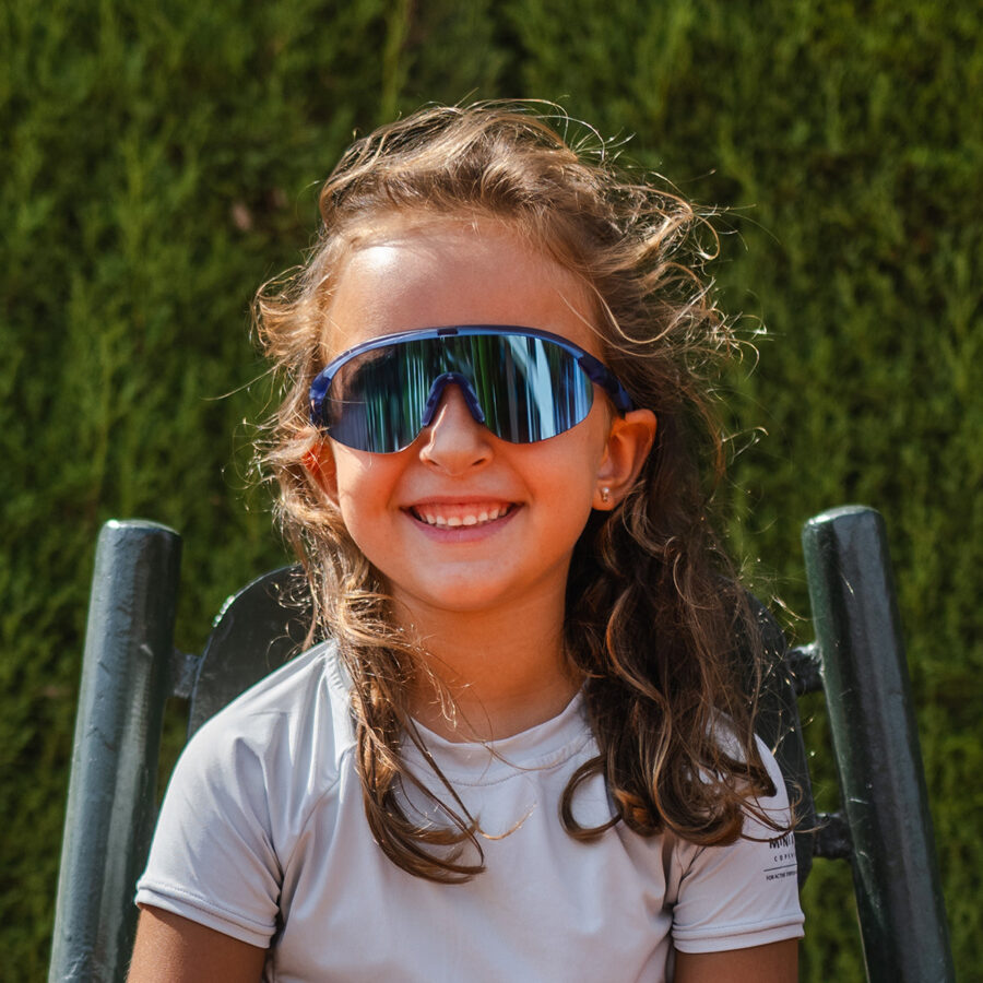 Kids Half-Rim Sports Sunglasses Azure Blue