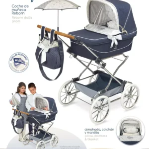 Foldable Reborn Doll Stroller With Umbrella - Vintage