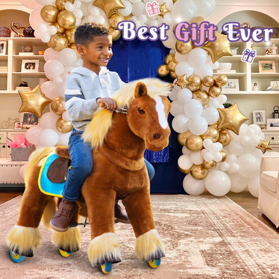 Model X® Horse Ride-on Toy for Age 4-7 Brown