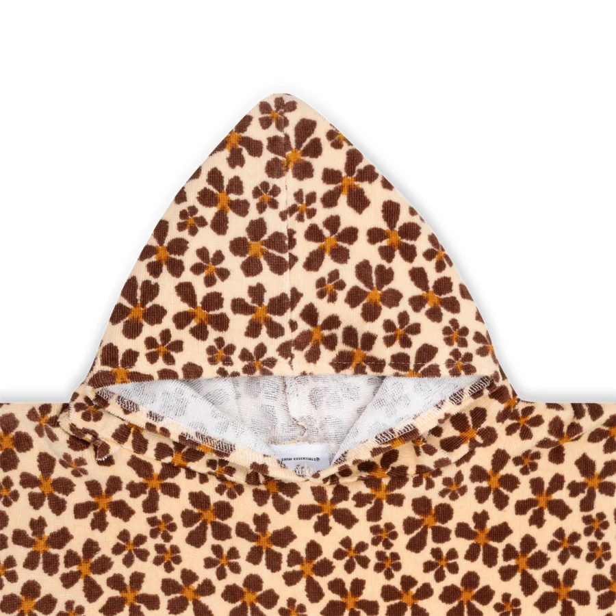Beach Poncho - Brown - Wild Flower - 50 x 50 cm