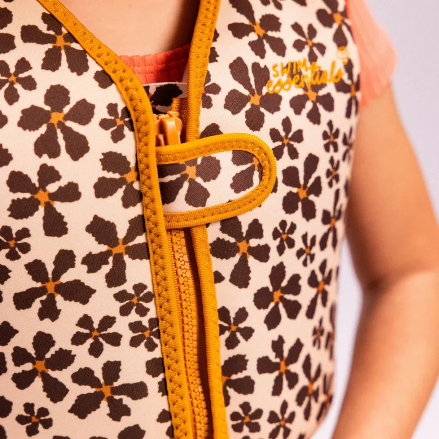 Swim Vest - Orange - Wild Flower 1-2 Years