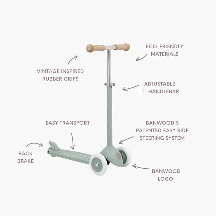 Banwood Ecoride Set: Scooter, Basket & Helmet Pack - Clay