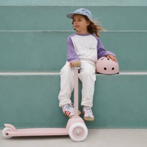 Banwood Ecoride Set: Scooter, Basket & Helmet Pack - Faded Pink