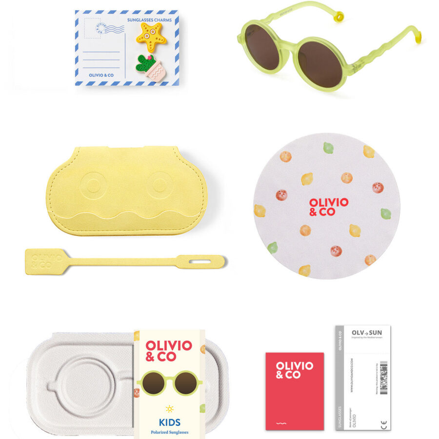 Kids Round Sunglasses Lime Green