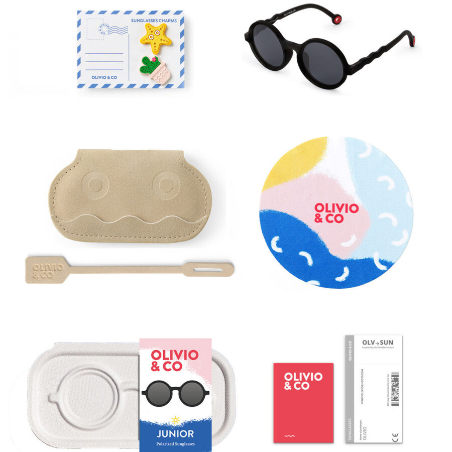 Junior Round Sunglasses Squid Black