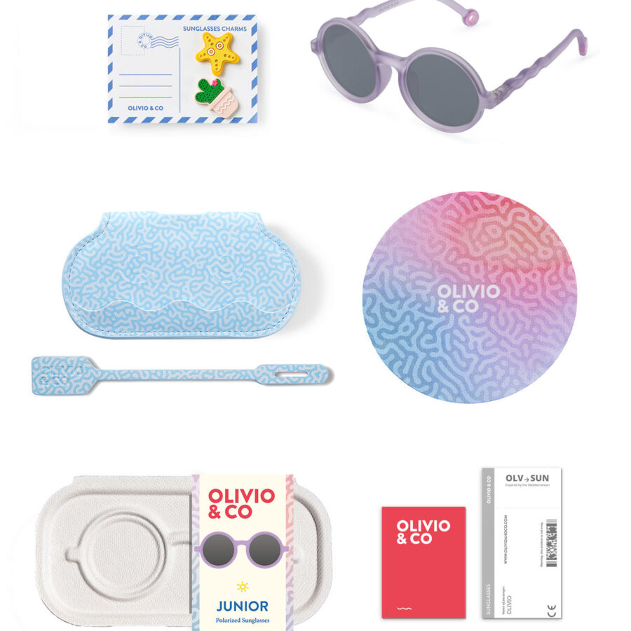 Junior Round Sunglasses Purple Coral