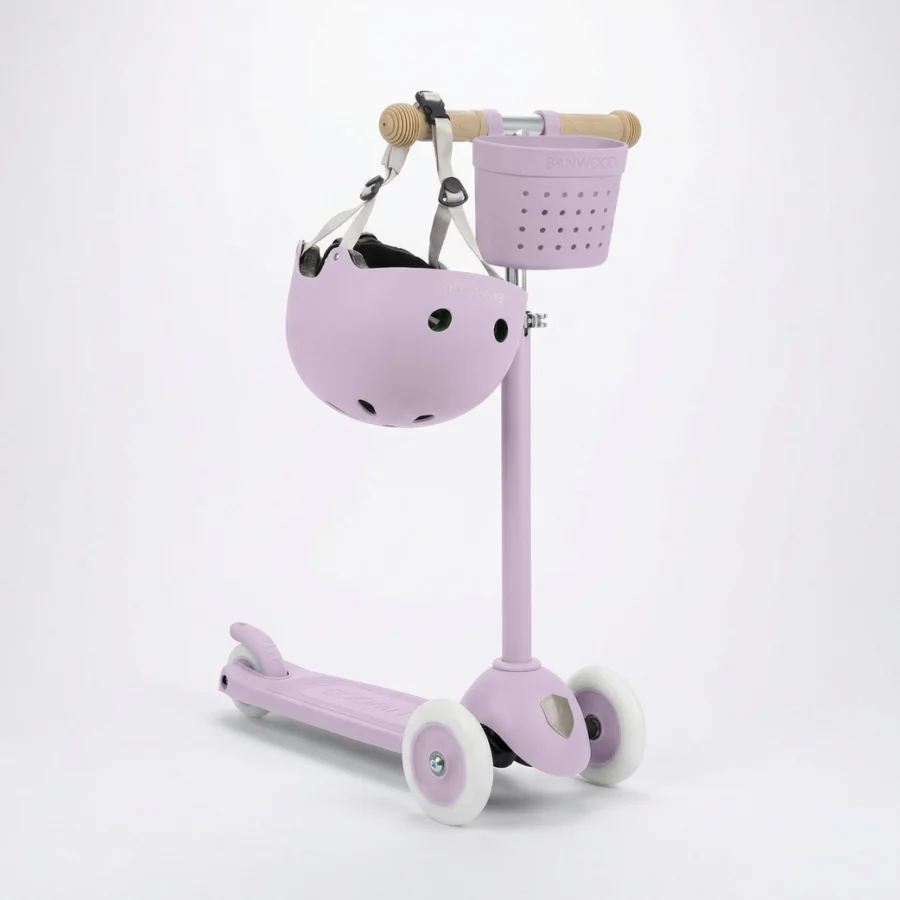 Banwood Ecoride Set: Scooter, Basket & Helmet Pack - Lavender