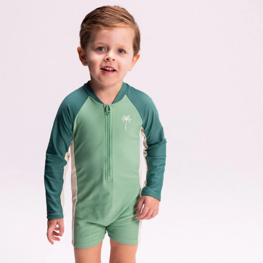 UV Swimsuit Boys - Green - Feeling Beachy