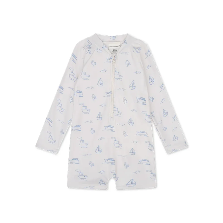 UV Swimsuit Boys - Beige/Blue - Seas The Day