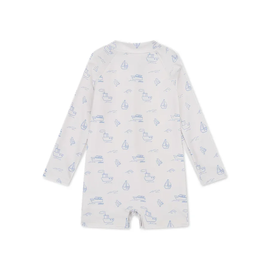 UV Swimsuit Boys - Beige/Blue - Seas The Day